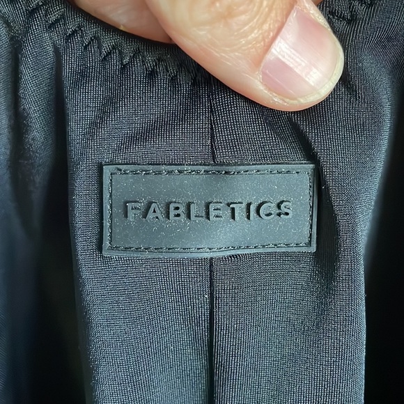 Fabletics Scoop Neck Tie Back Black One-Piece Swimsuit - Picture 6 of 8